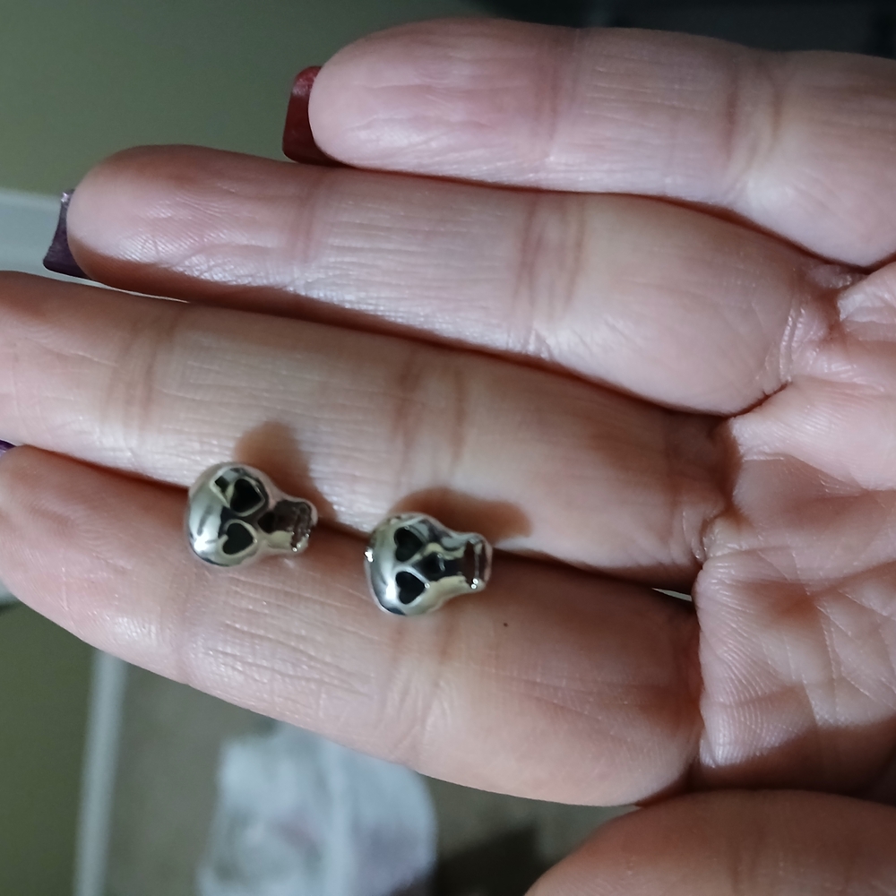 Silver Skull Earrings